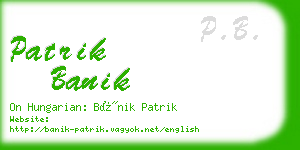 patrik banik business card